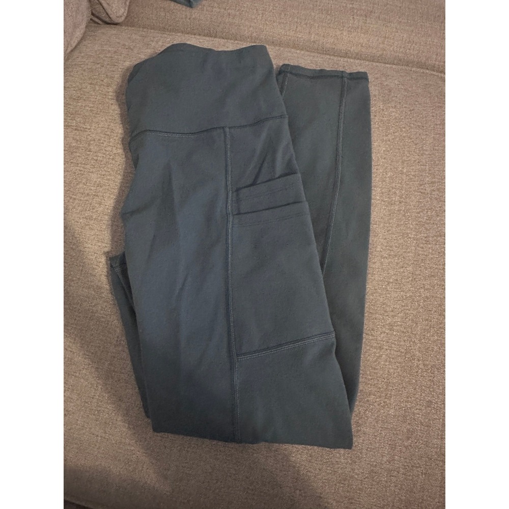 Ewedoos Large Dark Green Athletic Yoga Pants Leggings with Pockets